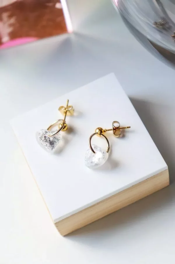 Boucles d'oreilles Lucie Blanc glacier