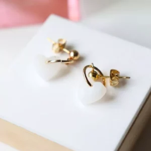 Boucles d'oreilles Lucie Blanc nacré