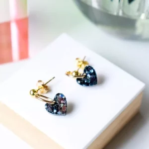 Boucles d'oreilles Lucie paillettes noires