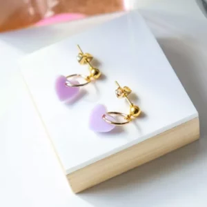 Boucles d'oreilles Lucie violet pastel
