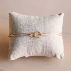 Bracelet Infinity en satin - champagne