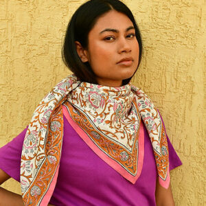 Grand foulard ALEXANDRIE Corail