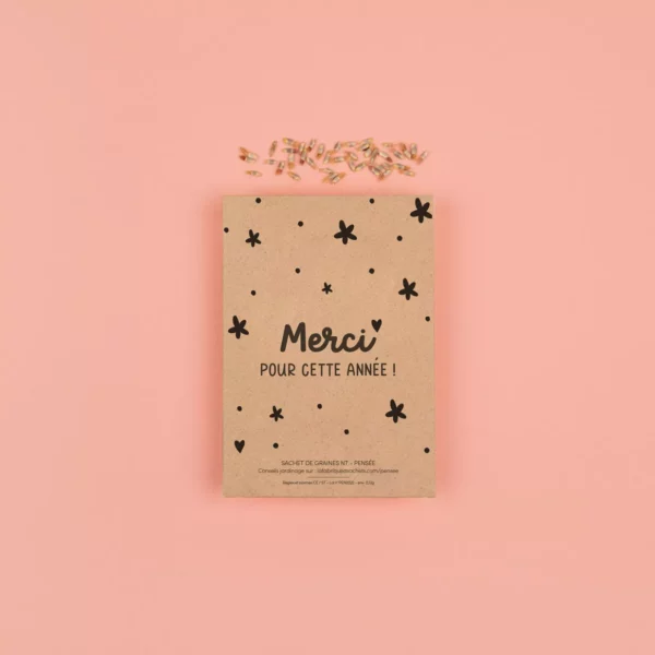 Merci pour cette année - Sachets de graines de pensée