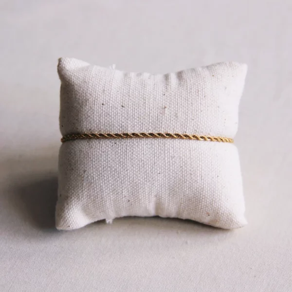 Bracelet « torsadé » petit modèle en acier — doré – Image 2