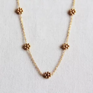 Collier en forme de marguerite fine en acier inoxydable - doré