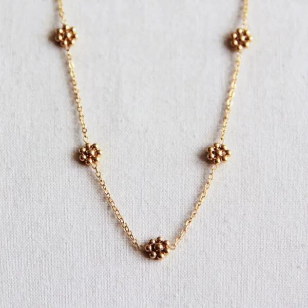 Collier en forme de marguerite fine en acier inoxydable - doré