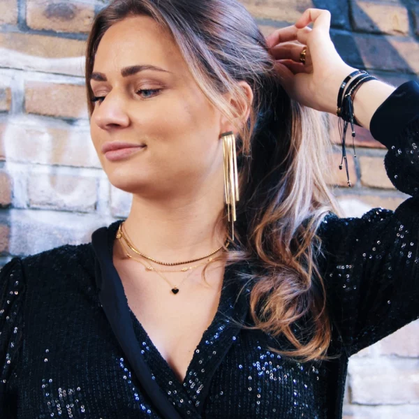 Collier en forme de marguerite fine en acier inoxydable - doré – Image 2