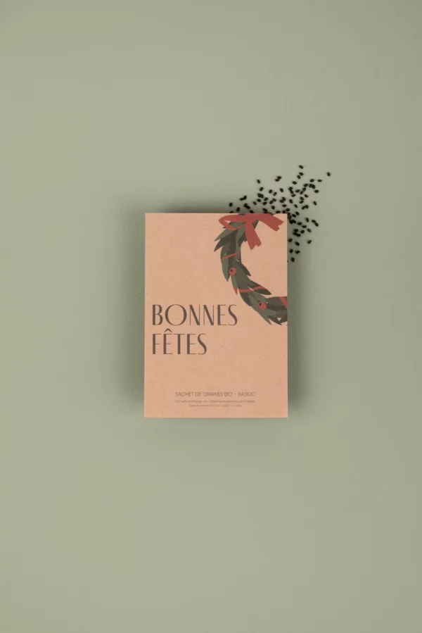 Sachet de graines de Basilic - Bonnes fêtes