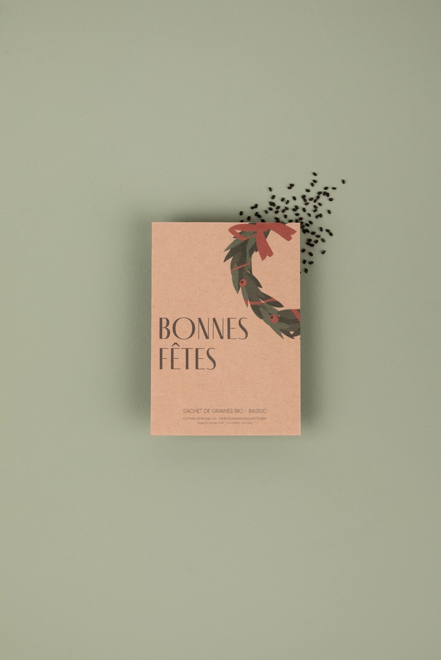 Sachet de graines de Basilic - Bonnes fêtes