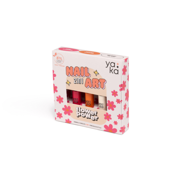 Kit nail art vernis à ongles 2 en 1 "flower power" – Image 3