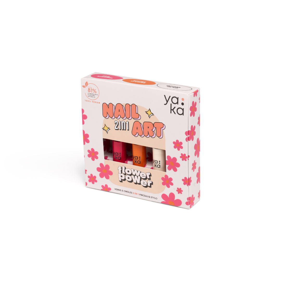 Kit nail art vernis à ongles 2 en 1 "flower power" – Image 3