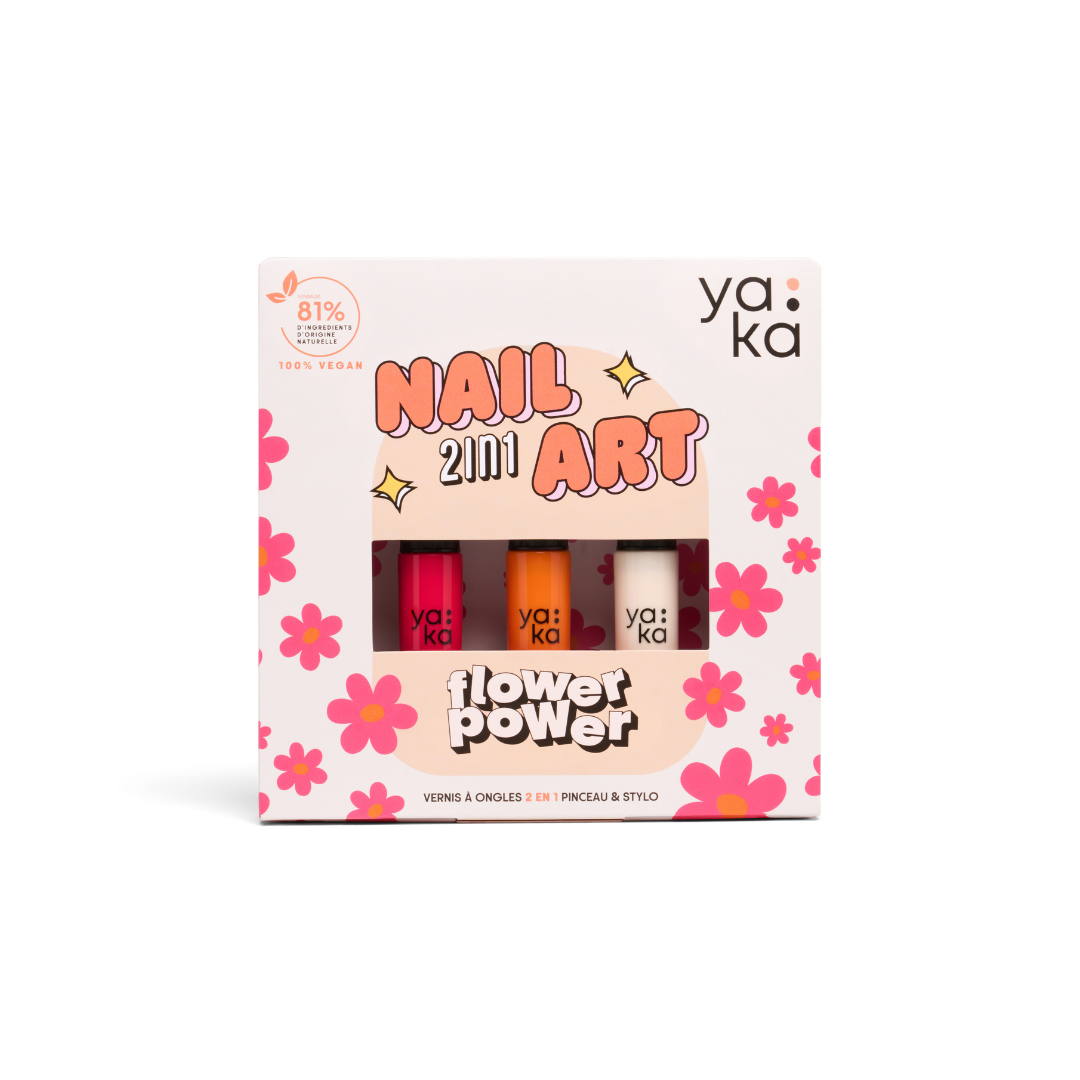 Kit nail art vernis à ongles 2 en 1 "flower power" – Image 2