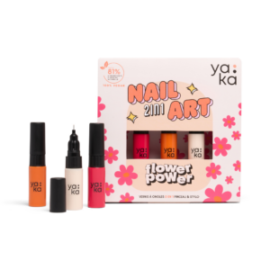 Kit nail art vernis à ongles 2 en 1 “flower power” Kit nail art vernis à ongles 2 en 1 "flower power"