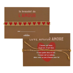Bracelet perle or/rouge