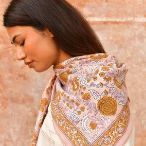 byzantine-blockprint-grand-foulard-112-rose-12 Grand foulard N°112 Rose