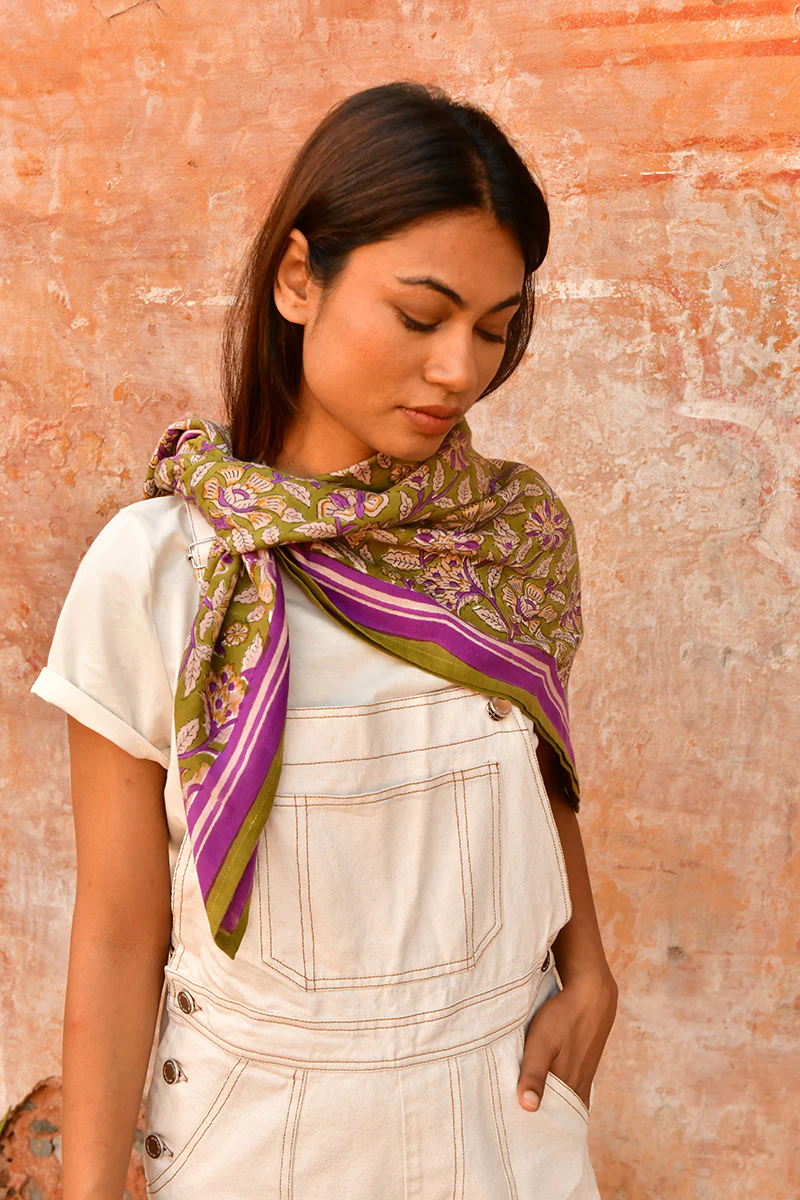 Grand foulard CARTHAGE Kaki – Image 4