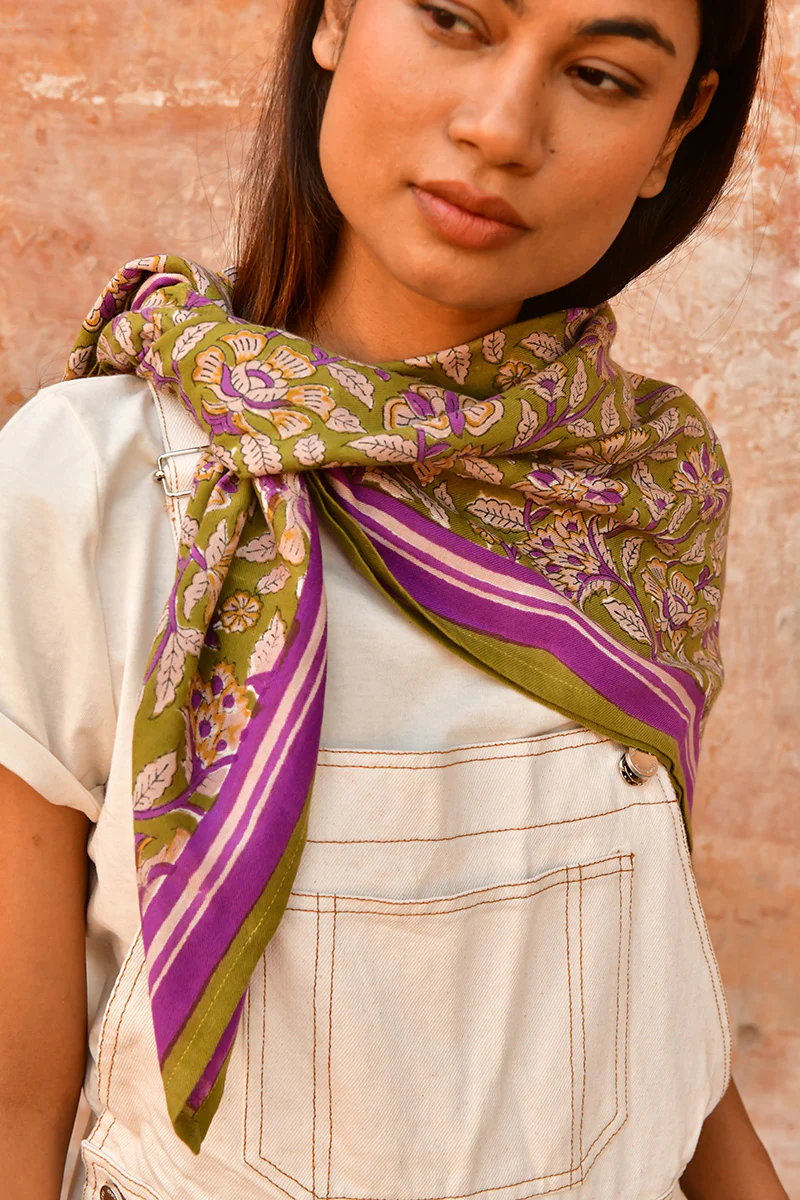 Grand foulard CARTHAGE Kaki