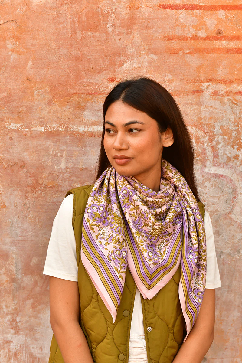 Grand foulard CONSTANTINE Rose