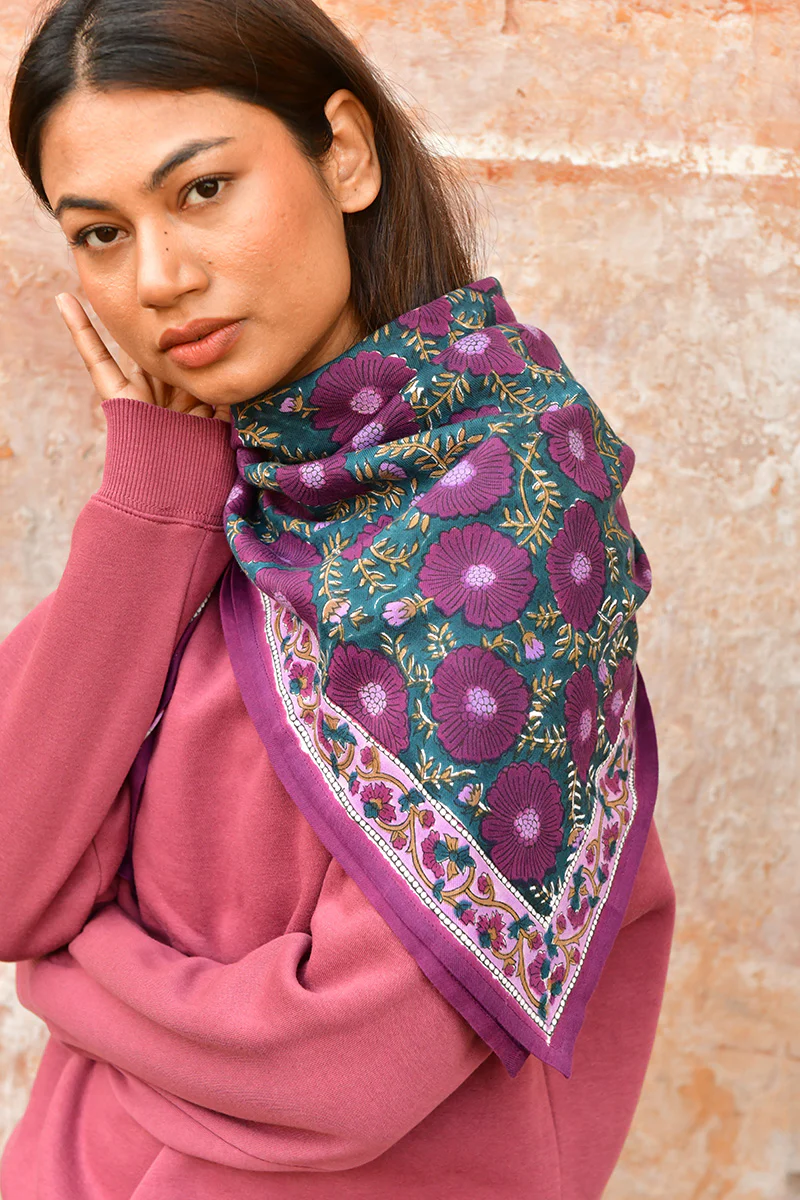 Grand foulard RAVENNE Prune – Image 3