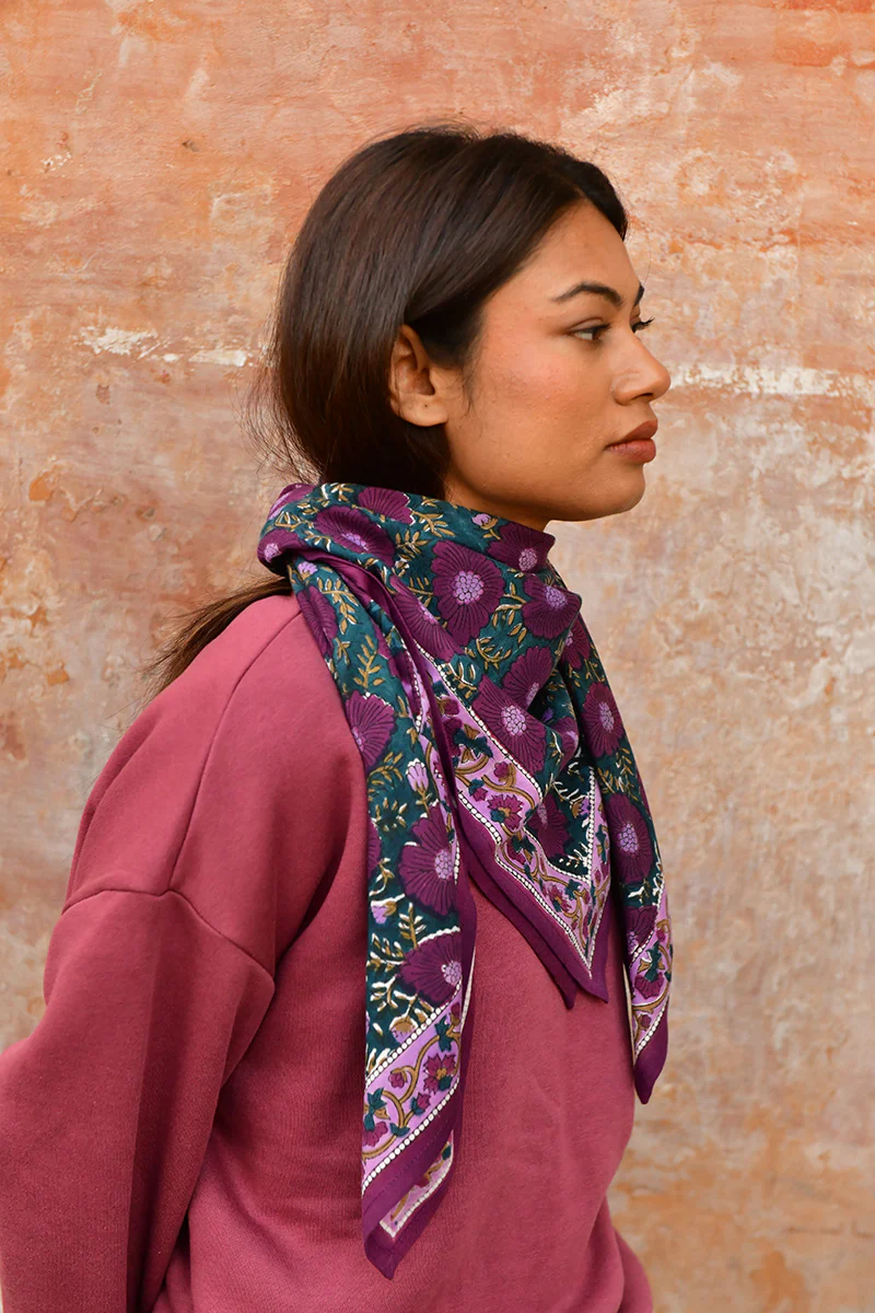 Grand foulard RAVENNE Prune – Image 2