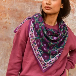 byzantine-blockprint-grand-foulard-ravenne-prune-7 Grand foulard RAVENNE Prune