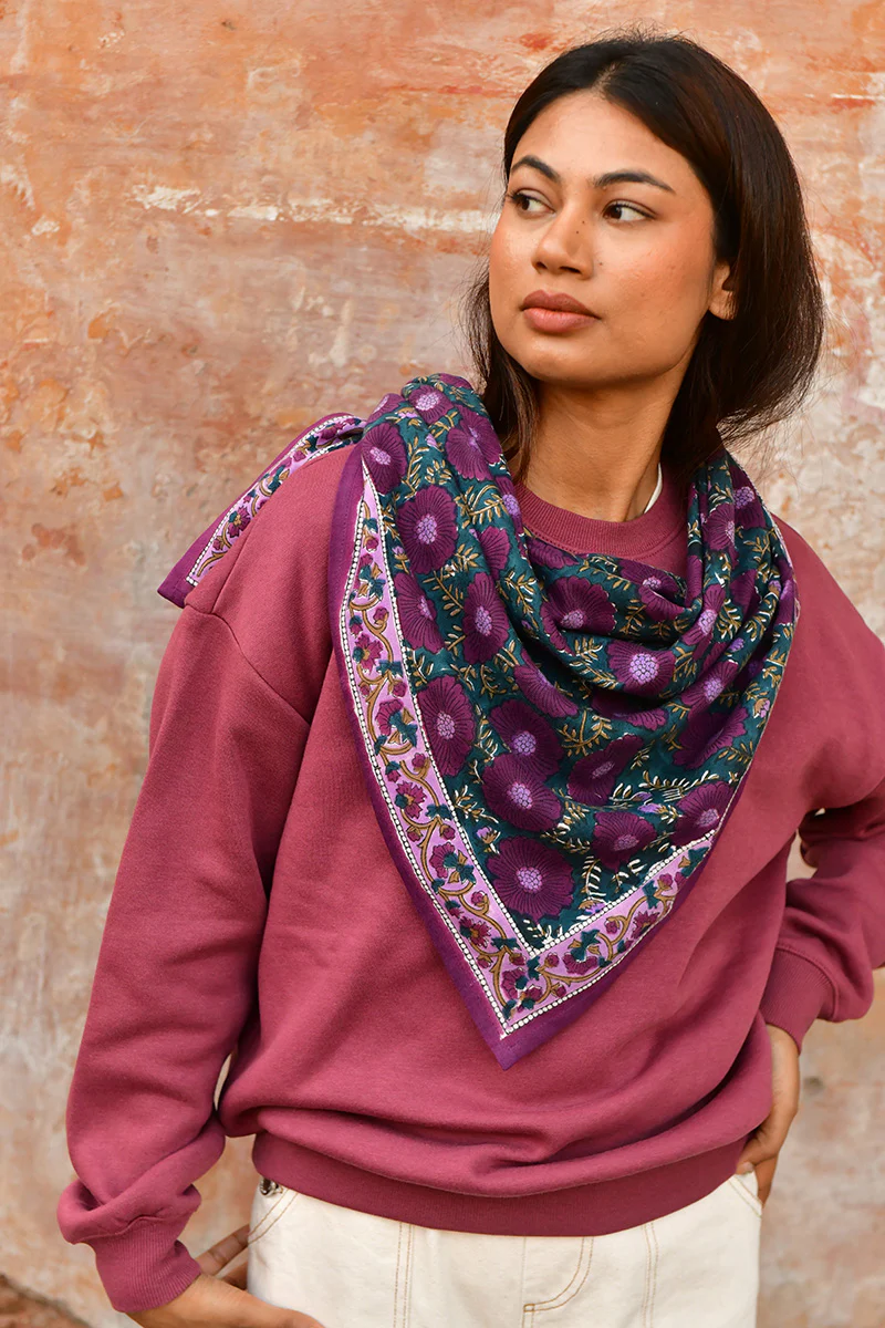 Grand foulard RAVENNE Prune
