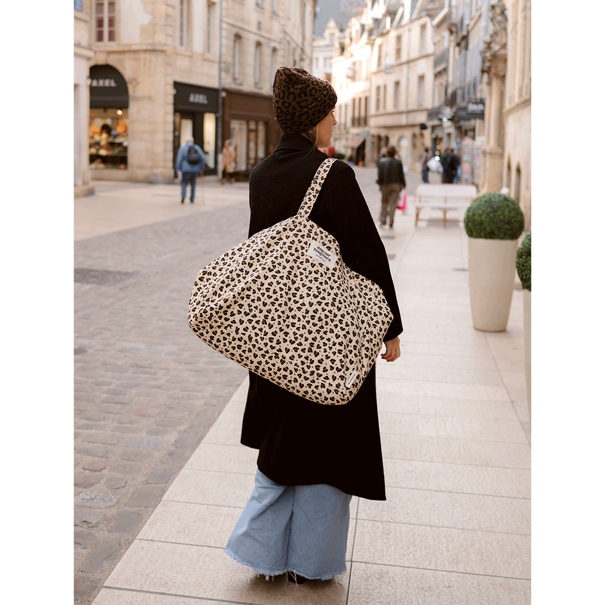 Cabas XXL léopard coeur "Amour toujours" – Image 2