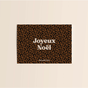 carte-a-6-joyeux-noel-leopard-marron-fonce-1 Carte A6 Joyeux Noël léopard marron foncé