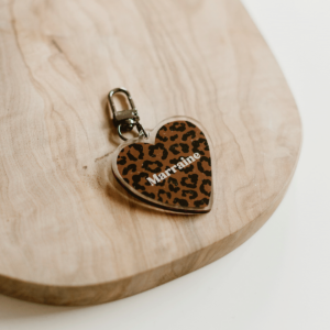 Porte-clés Marraine léopard marron foncé