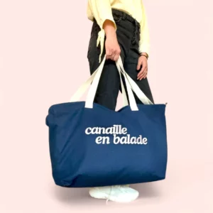 Sac week-end marine brodé CANAILLE EN BALADE