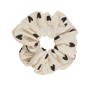 Chouchou gaze cœurs Ecru