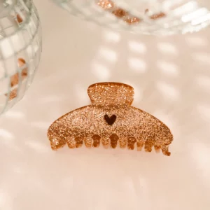 Petite pince à cheveux paillettes doré
