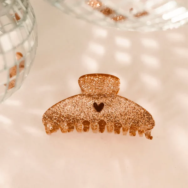 Petite pince à cheveux paillettes doré