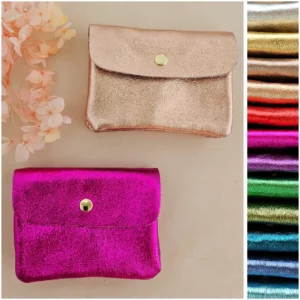 Porte-monnaie cuir métallisé