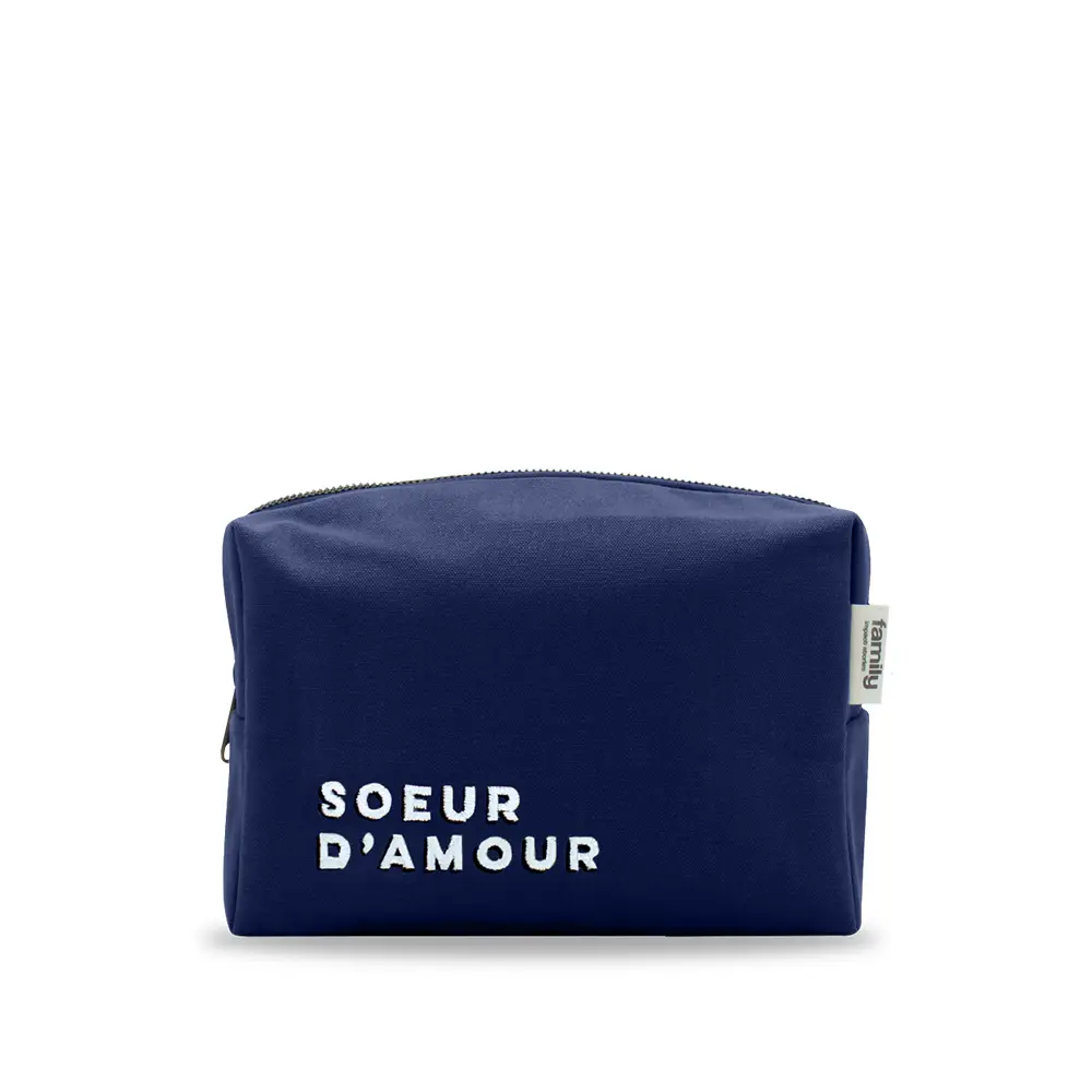 Trousse de toilette Sœur d'amour bleu marine