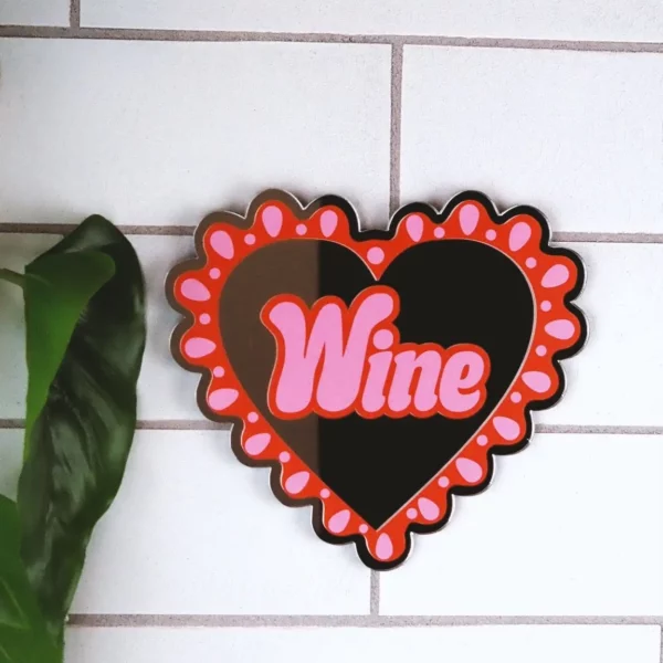 Miroir cœur wine