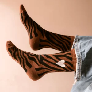Chaussettes Zèbre marron et noir