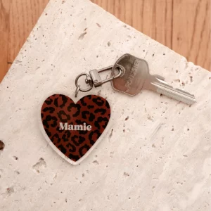 Porte-clé Léopard marron foncé - Mamie