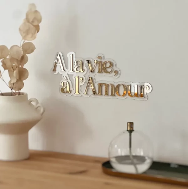 Enseigne style néon en plexiglas A la vie, à l'amour
