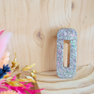 Barrette rectangle argent magique