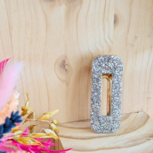 Barrette rectangle argent