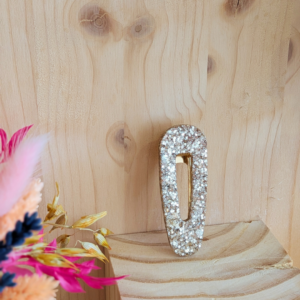 Barrette Triangle paillettes champagne
