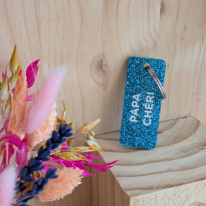 Porte-clés à paillettes PAPA CHÉRI
