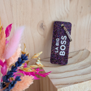 Porte-clés à paillettes LA BIG BOSS
