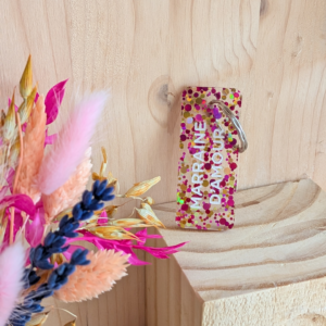 Porte-clés à paillettes MARRAINE D'AMOUR