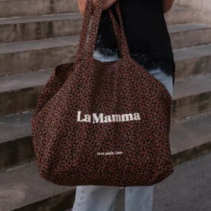 Cabas XXL léopard foncé La Mamma