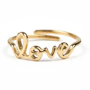 Bague ajustable en acier inoxydable Love