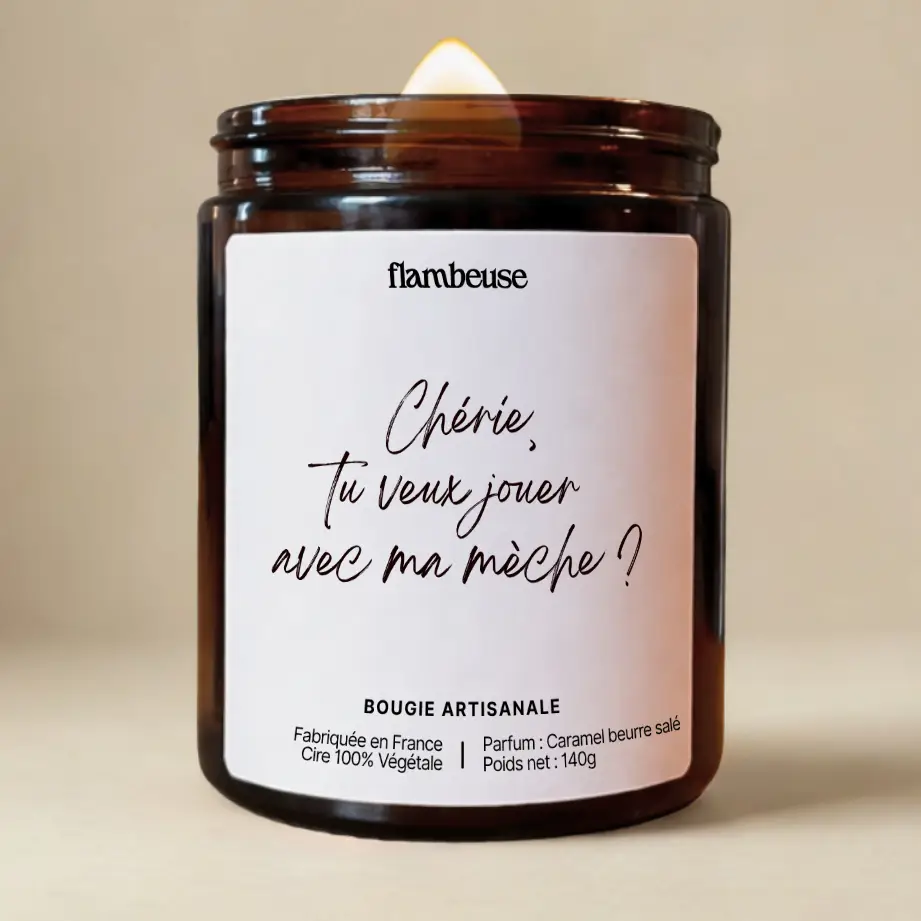 Bougie "Chérie, tu veux jouer avec ma mèche ?"