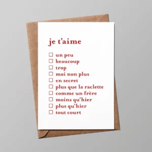 Carte Amour "je t'aime comme"