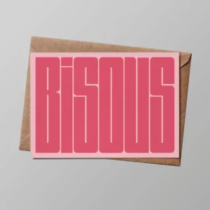 Carte "Bisous rose"